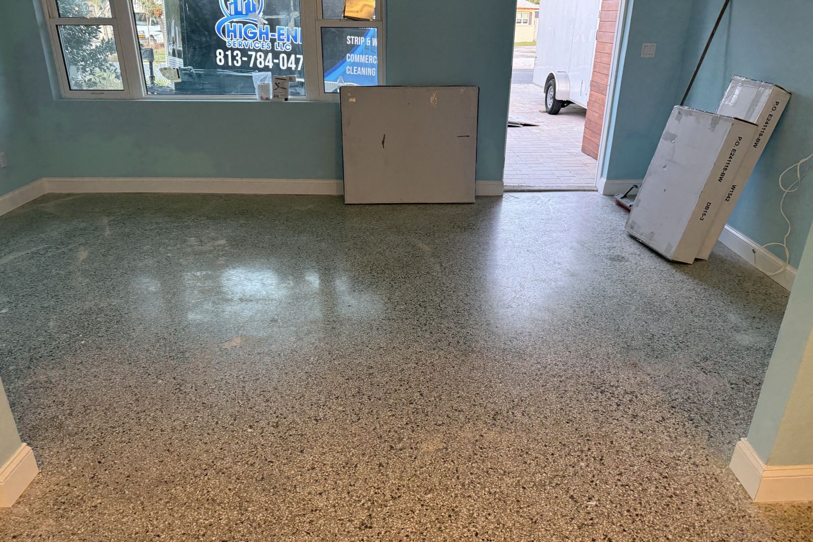 Terrazzo Floor Polishing Before St Pete